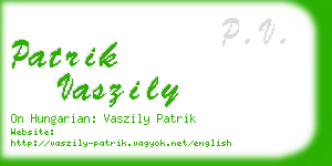 patrik vaszily business card